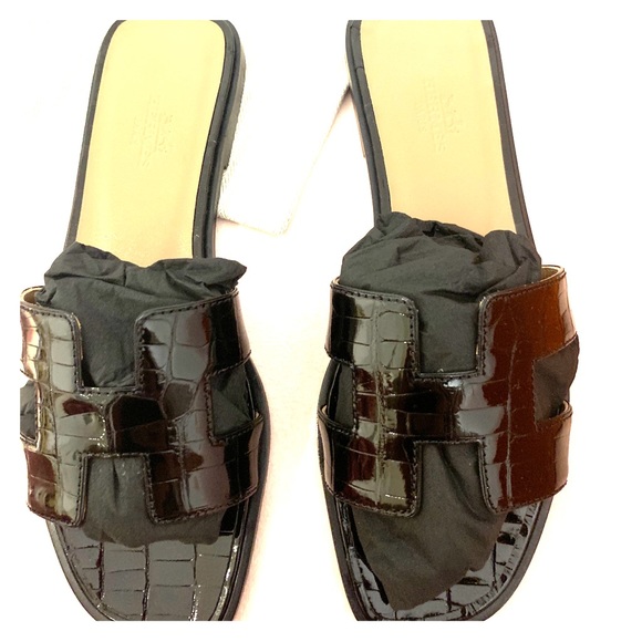 hermes oran sandals crocodile